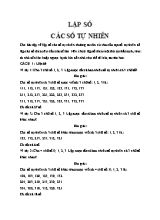 Lập số các số tự nhiên